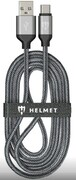 HelmetCableUSBtoType-CNylon2m,White/Black