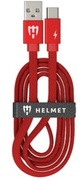 HelmetCableUSBtoType-CKevlarFlat1m,Red