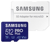 512GBMicroSD(Class10)UHS-I(U3)+SDadapter,SamsungPROPlusMB-MD512KA(R/W:160/120MB/s)