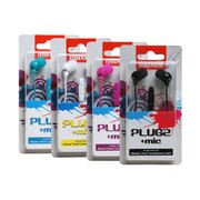 MAXELL"PLUGZ"White,Earphoneswithin-lineMicrophone,Handsfreecallingfeatures,3setsofeartips,Fabricbraidedcord,Cordtypecable1.2m