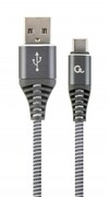 CableUSB2.0/Type-CPremiumcottonbraided-1m-CablexpertCC-USB2B-AMCM-1M-WB2,Spacegrey/White,USB2.0A-plugtotype-Cplug,blister