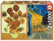ПазлEduca2x1000Sunflowers+Cafeterraceatnight,VincentVanGogh