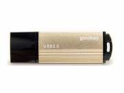 ФлешкаGoldkey,8GB,USB2.0,GoldMetallic-BlackCap