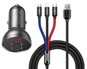 BaseusCarChargerwith3in1Cable,BlackSuitGrey