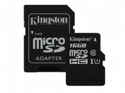 16GBKingstonmicroSDClass10UHS-I+SDadapterCanvasSelect,Upto:80MB/s