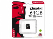 64GBKingstonmicroSDClass10UHS-I+SDadapterCanvasSelect,Upto:80MB/s