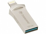 ФлешкаTranscendJetDriveGo500,32GBLightning+USB3.1,SilverPlating,MetallicCase