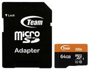 64GBTeamMicroSDXCClass10+AdapterMicroSD->SD,Read45MB/sWrite15MB/s,TUSDX64GUHS03(carddememorie/картапамяти)