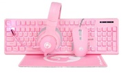 MARVO"CM418",GamingComboKeyboard+Mouse+MousePad+Headset,Pink