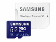 512GBMicroSD(Class10)UHS-I(U3)+SDadapter,SamsungPROPlusMB-MD512KA(R/W:160/120MB/s)