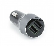 USBCarCharger-GembirdTA-U2QC3-CAR-01,2-portUSBcarfastcharger,QC3.0,36W,black