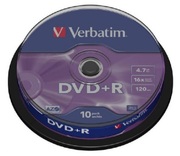 VerbatimDataLifePlusDVD-RAZO4.7GB16XMATTSILVERSURFAC-Spindle10pcs.