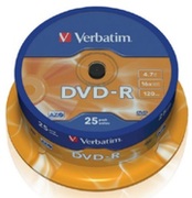 VerbatimDataLifePlusDVD-RAZO4.7GB16XMATTSILVERSURFAC-Spindle25pcs.