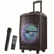 BoxaactivaportabilaAKAIABTS-H12L40W,microfonwireless,Bluetooth,radioFM,karaoke,USB,luminidisco