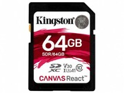 64GBSDClass10UHS-IU3(V30)KingstonCanvasReact,Ultimate,633x,Read:100Mb/s,Write:80Mb/s,Water/Shockandvibration/Temperatureproof,Protectedfromairportx-rays