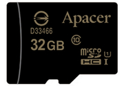 ApacerAP32GMCSH10U1-RAmicroSDHCUHS-IU1Class1032GBw/oAdapter