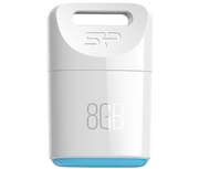 .8GBUSB2.0FlashDriveSiliconPower"TouchT06",White,Ultra-Compact,Classic(R/W:15/5MB/s)