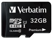 32GBmicroSDClass10A1UHS-IVerbatimPremiummicroSDXC,600x,Upto:90MB/s