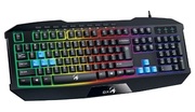 GamingKeyboardGeniusSCORPIONK215,Multimedia,Spill-resistant,7colorbacklight,Black,USB