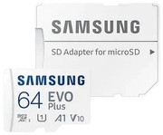 .64GBMicroSD(Class10).UHS-I(U1)+SDadapter,SamsungEVOPlusMB-MC64KA,(R:130MB/s)