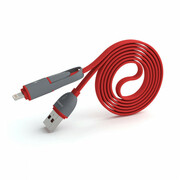 PinengPN-301Red,LightningandMicroUSB2in1Speed&DataChargingCable