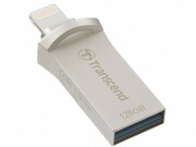 128GBLightning/USB3.1FlashDriveTranscend"JetDriveGo500",SilverPlating,MetallicCase