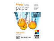 ColorWayHighGlossyPhotoPaper,210g/m2,A4,20pack