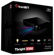 iconBITTbrightX100LEDProjector(20000hours)DLP,WVGA,854x480upto1080p,Contrast1000:1,85Lumen,HDMI,Built-inLi-polymer3800mAh~90min,PowerBank,Black,0.15kg