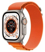 AppleWatchUltraGPS+Cellular,49mmTitaniumCasewithOrangeAlpineLoop-Large,MQFM3