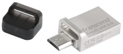 ФлешкаTranscendJetFlash880,64GB,USB3.0/Micro-USB,Silver,MetalCase