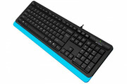 KeyboardA4TechFK10,MultimediaHotKeys,LaserInscribedKeys,SplashProof,Black/Blue,USB