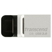 ФлешкаTranscendJetFlash880,32GB,USB3.0/Micro-USB,Silver,MetalCase