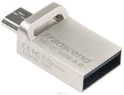 ФлешкаTranscendJetFlash880,16GB,USB3.0/Micro-USB,Silver,MetalCase