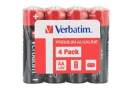 VerbatimAlcalineBatteryAA,4pcs,PackShrink