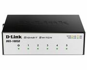 D-LinkDGS-1005D/I3AL2UnmanagedSwitchwith510/100/1000Base-Tports,2KMacaddress,Auto-sensing,Metalcase