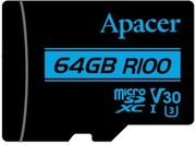 ApacerAP64GMCSX10U7-RmicroSDXCUHS-IU3V30R10064GBw/1AdapterRP