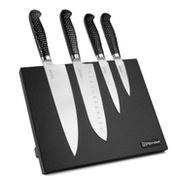 "KnifesetRondellRD-1131,4knives.magneticwoodenstand,Collection:RainDrops.black"