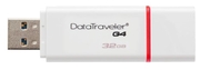 ФлешкаKingstonDataTravelerGeneration4(G4)32GB,USB3.0,White/Red