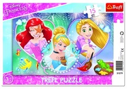 Trefl31279Puzzles-"15Frame"-Threesmilingprincesses/DisneyPrincess