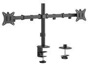 Armfor2monitors17"-32"GembirdMA-D2-01,Adjustabledesk2-displaymountingarm(rotate,tilt,swivel),VESA75/100,upto9kg,black