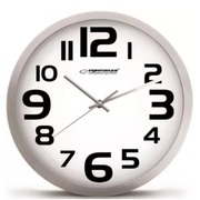 ClockWallEsperanzaZURICHEHC013WWhite,25cm,plasticframe,Quietmovement,hookforeasyinstallation,Power:1xAAbattery(notincluded)