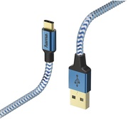 Hama"Reflective"Charging/DataCable,USBType-C-USB-A,1.5m,blue