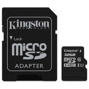.32GBMicroSD(Class10)UHS-I(U1)+SDadapter,KingstonCanvasSelect"SDCS/32GB"(R/W:80/10MB/s)