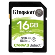.16GBSDHCCard(Class10)UHS-I,U1,KingstonCanvasSelect"SDS/16GB"(R/W:80/10MB/s)
