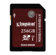 Kingston256GBSDHCUHS-ISpeedClassU3,633x,Read:upto90MB/s;Write:upto80MB/s,specialforvideo4K