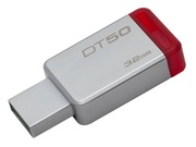 32GBUSB3.1FlashDriveKingstonDataTravaler"DT50",Silver/Red,Metallic,Capless(DT50/32GB)
