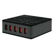 USBChargerArcticQuickCharger8000(APWCH00017A),5-PortBlack,1.5mCable,4xUSBSmartCharge2.4A,1xQuickCharge2.0,40Watts