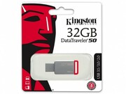 ФлешкаKingstonDataTraveler50,32GB,USB3.1,Silver/Red