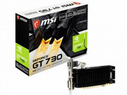 MSIGeForceGT730(N730K-2GD3H/LPV1)/2GBDDR364Bit902/1600Mhz,D-Sub,DVI,HDMI,Fanless,CompletelySilent,LowProfileDesign,Retail