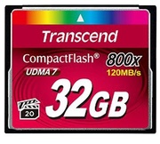 Transcend32GBCFCARDUltimate800x,upto120MB/sread,40MB/swrite